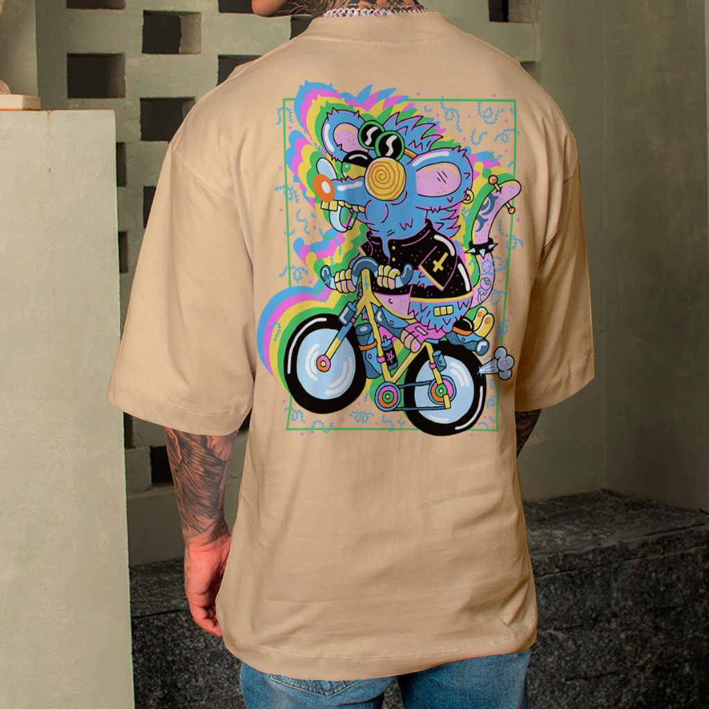 Camiseta Oversized Camisa StreetWear HIGH Biker Rat Rocker Envio Imediato Premium OVER-324