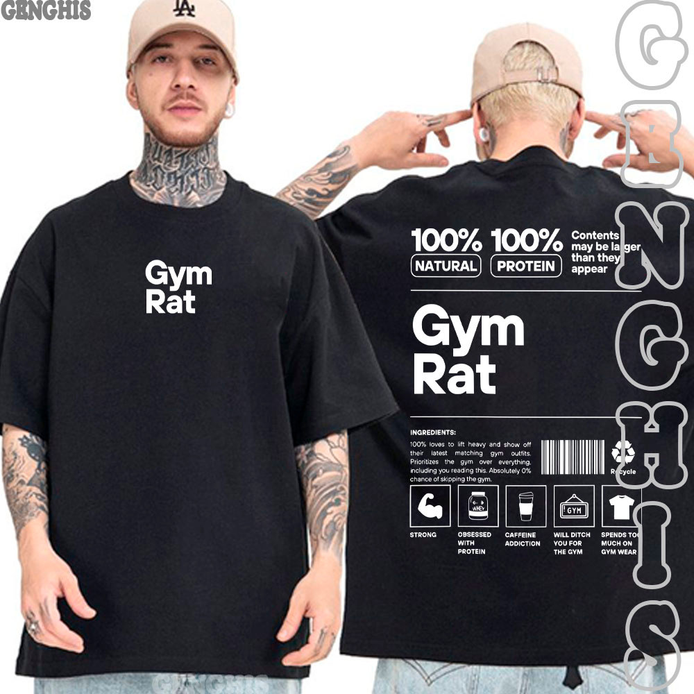Camiseta Gym Rat Academia Maromba Camisa Basica e Oversized Algodão