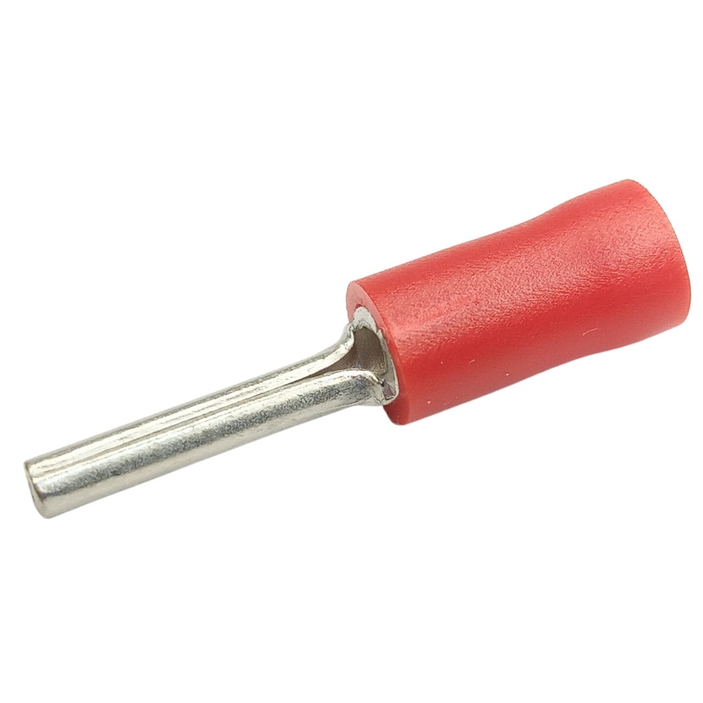 Kit 30 Peças Conector Eletrico Pré Isolado Tubular Tipo Agulha Pino Longo Vermelho 0,5mm a 1,5mm