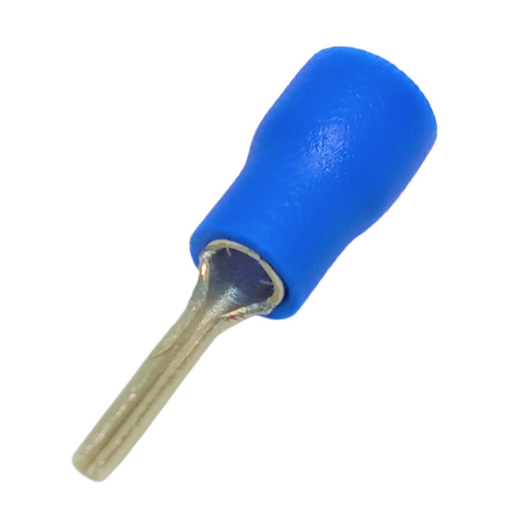 Kit 30 Unidades Conectores Elétrico Terminais Tipo Agulha Pino Azul 1,5mm à 2,5mm Pré Isolados Ilhós