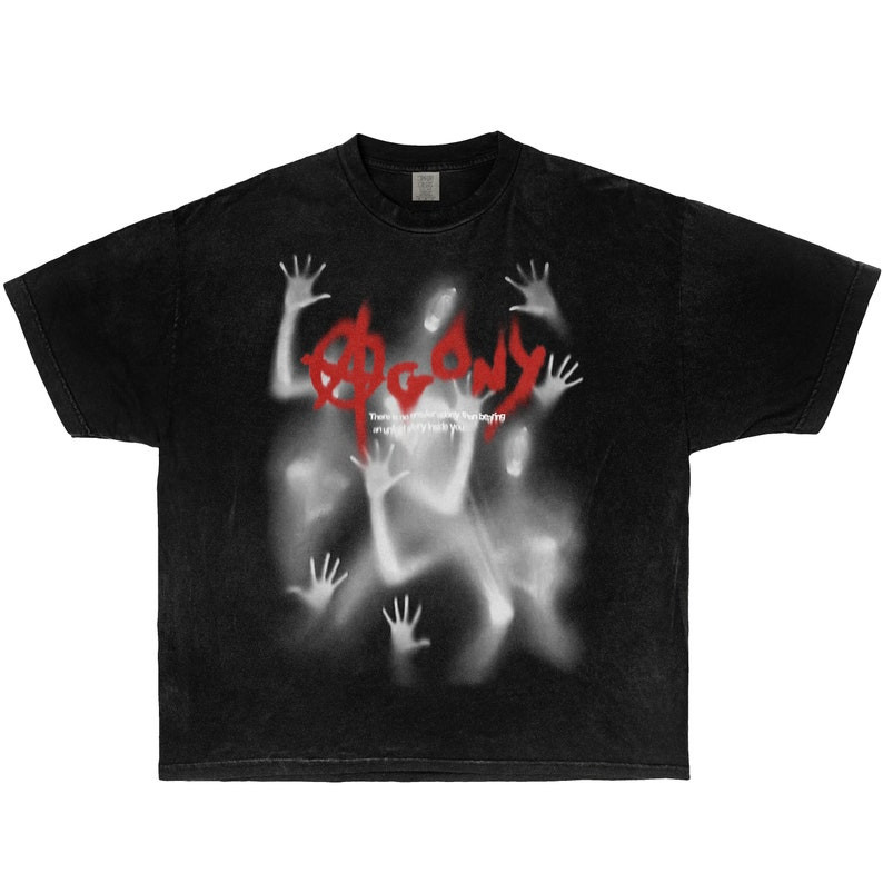2026 Camiseta Feminina Masculina Agony Souls Graphic Boxy T-Shirt streetwear, y2k