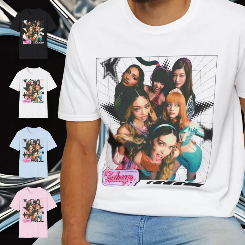 [Camiseta Premium em Algodão Puro]TT Katseye Y2K Star , Eyekon Design, Graphic  Softstyle Shirt, Vintage Style Top