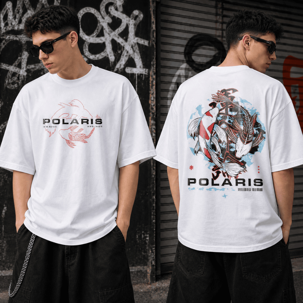 Camiseta Básica e OVERSIZED Carpa Koi Streetwear Y2k Gotico Polaris Simbolo Tokyo Japan Fish Tee Graphic -Darknezz