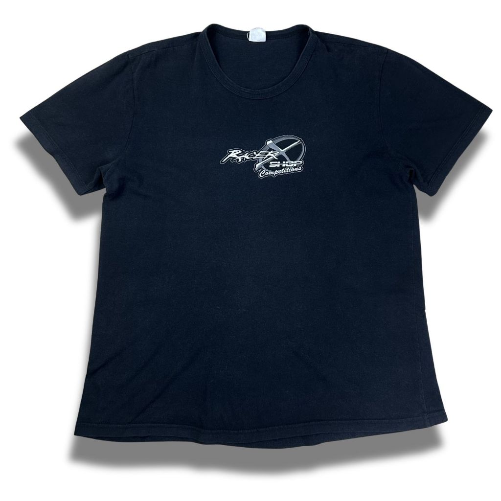camiseta preta y2k anos 2000 racer x shop graphic tee vintage goth! (brechó)
