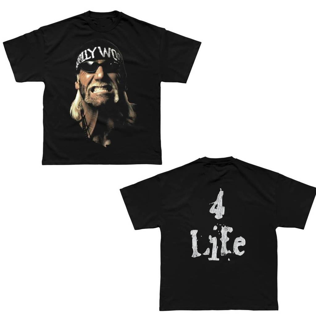 Hulk Hogan 4 Life Wrestlemania 42 Las Vegas wrestling graphic Men T Shirt Unisex 100% Cotton Short Sleeve Y2k