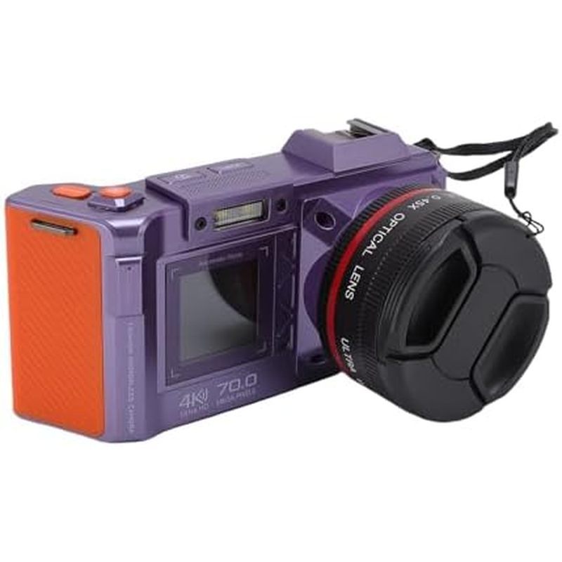 Câmera DSLR , 70MP 4K 50X Zoom Auto Focus Digital Grande Angular F1.8 Com Flash De Tela Dupla Para Viagens , Equipada Wi