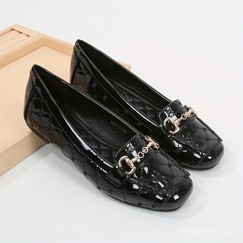 Sapatilhas Mary Jane Plus Size Femininas - Detalhe de Lantejoulas, Sola Antiderrapante, Bico Quadrado Macio - Conforto p