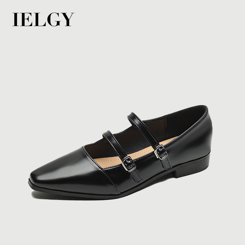IELGY Sapatos Mary Jane De Bico Fino Feminino Verão Linha Francesa Com Salto Bloco Raso plus size