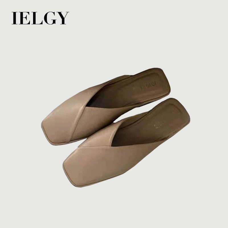 IELGY Chinelos Femininos Retrô plus size baotou De Fundo Plano De Cor Sólida