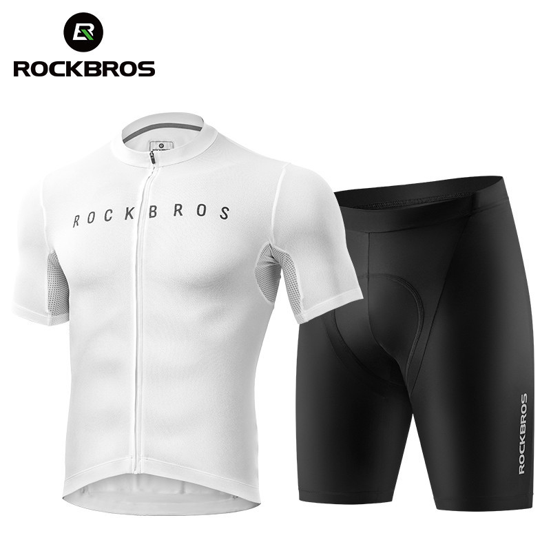 ROCKBROS Cyling Jersey Pants Set Shorts Short Sleeved Sweat Lighweight Bicicleta De Secagem Rápida Roupas De Para Homem E Mulher