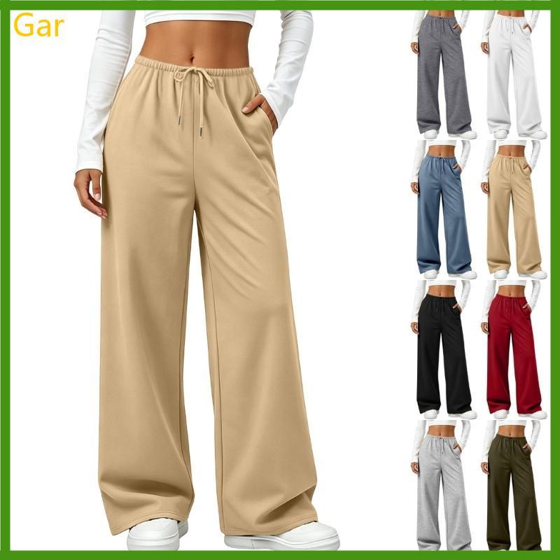 Gar Sweatpants Baggy Drawsting Sweat Pants Casual Solto Ativo Perna Larga Corredores Bolsos