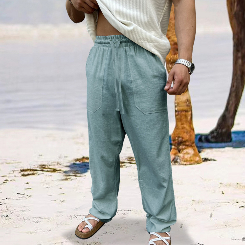 Men Lounge Pants Sweatpants Men's Casual with Drawstring Waist Elastic Straight Leg Breathable Sweat-absorbing Sport Tro