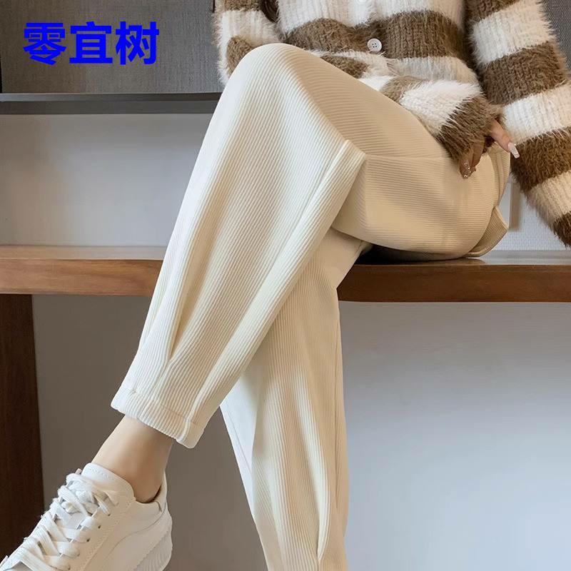 Outono inverno novo estilo magro Harem calças femininas inverno forro de lã engrossado Leggings cintura alta solta Sweat