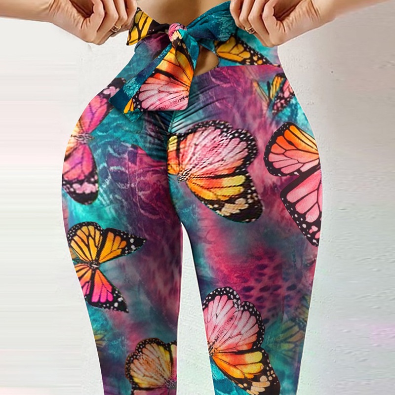 Novo Estilo Fitness Fitness Elástico Alto-Elástico Elástico Sweat-Absorbent Calças Impressas Digitais Femininas Leggings Slim @