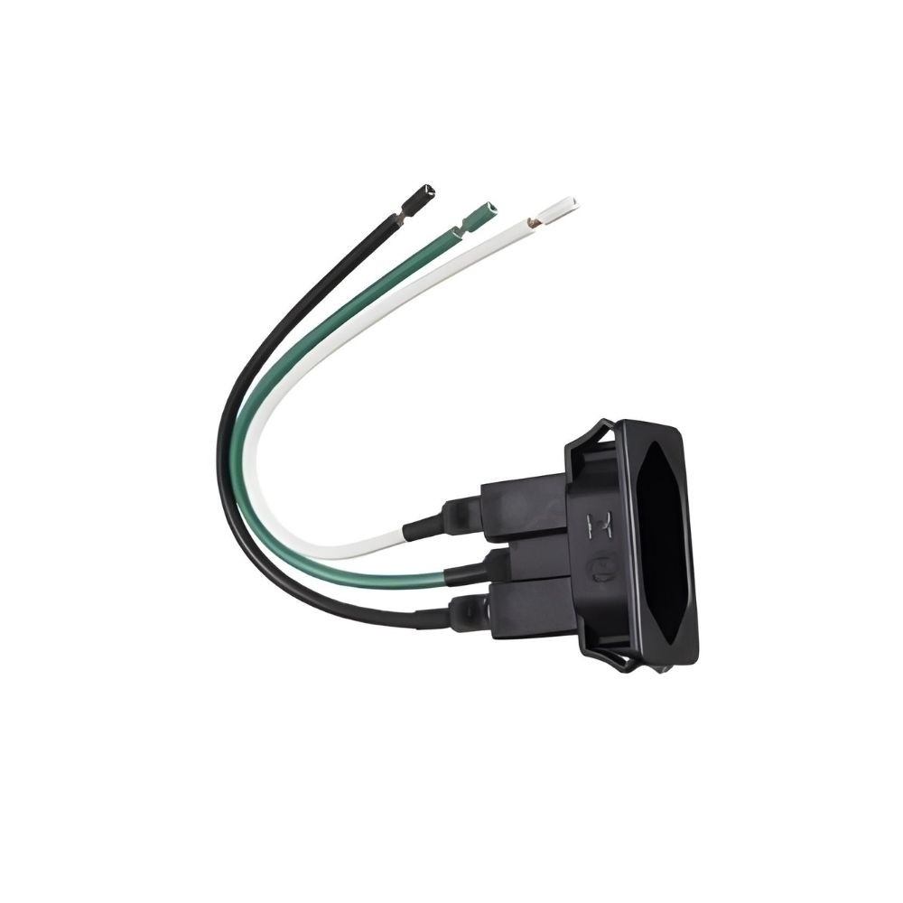 Tomada Margirius com Rabicho 2Polos+Terra 10A Preta