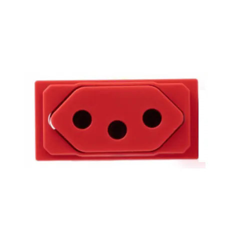 Módulo Tomada Living Now 2Polos+Terra 10A Vermelho - KR4165