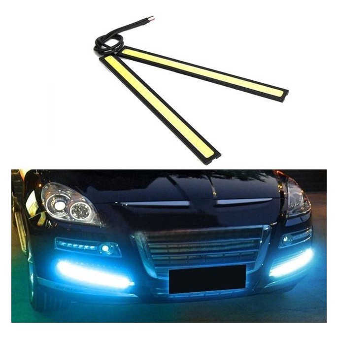 Par Led Drl Adesivo Farol 6000k Diurna 12v Carro Moto 17cm