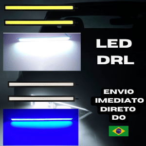 Kit 6 Barras Led Drl Farol Auxiliar Milha COB  Super Branca Mala 17cm