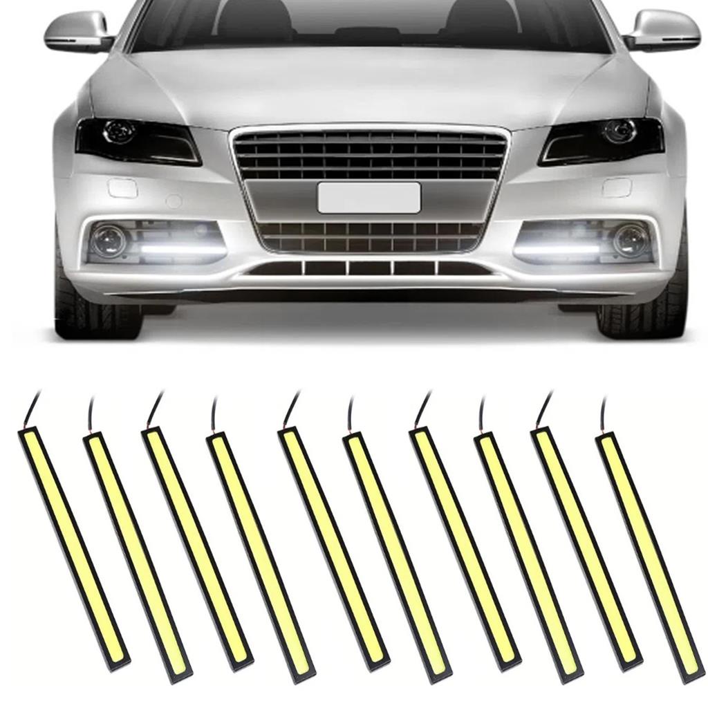 Kit 10 Barras Led Drl Farol Auxiliar Longa 17cm Super Branca