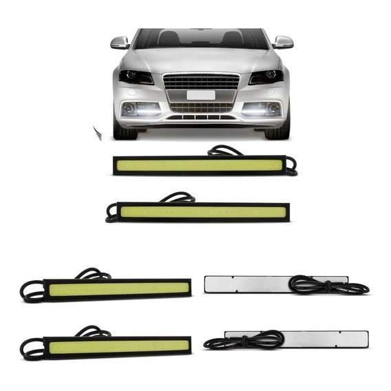 Par Lâmpadas Led Auxiliar Drl 6000k Branca Efeito Xenon 17cm
