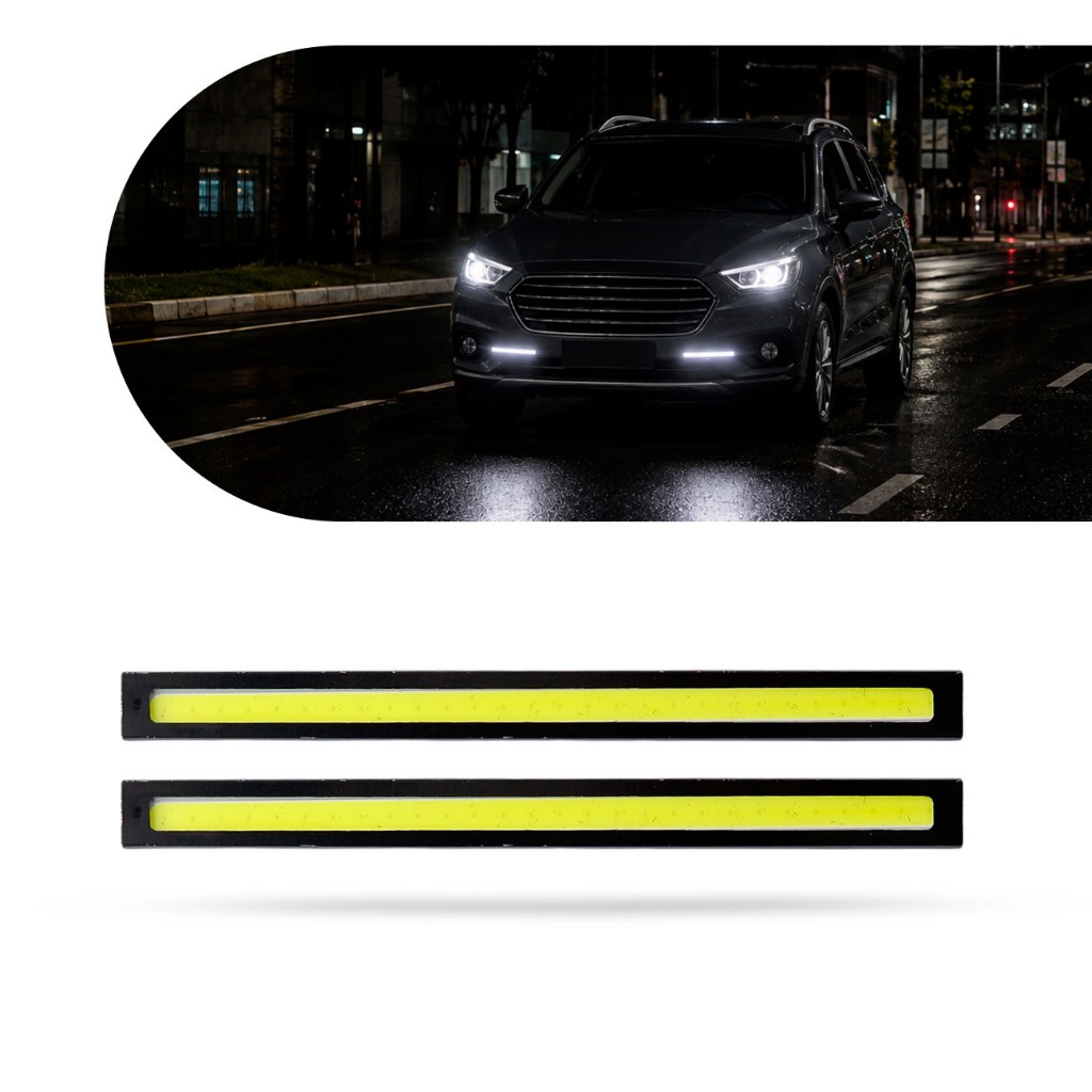 Par Barra LED DRL 17cm Luz Diurna Farol Auxiliar Automotivo 12V IP67