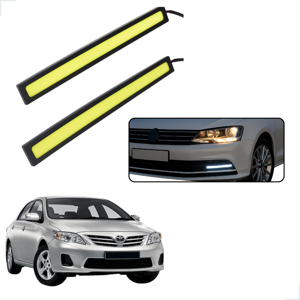 Par Barra LED Automotiva DRL 17cm Branca Efeito Xenon Corolla