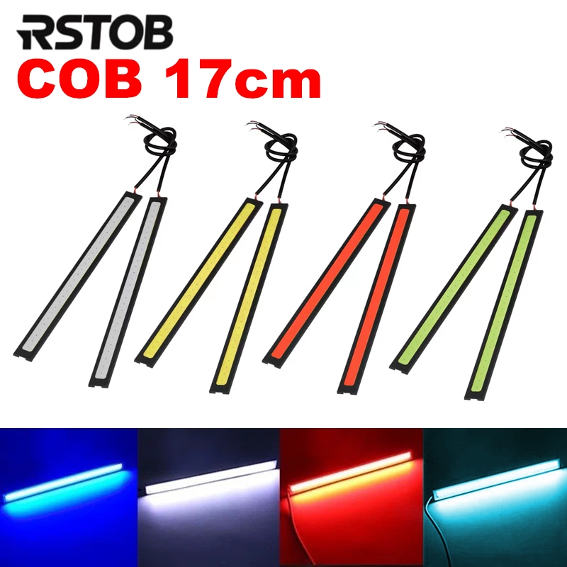 10 Pçs 17cm Universal À Prova Dwaterproof Água Luzes Diurnas COB Nevoeiro Lâmpada Estilo Do Carro Led Luz Dia DRL Barra