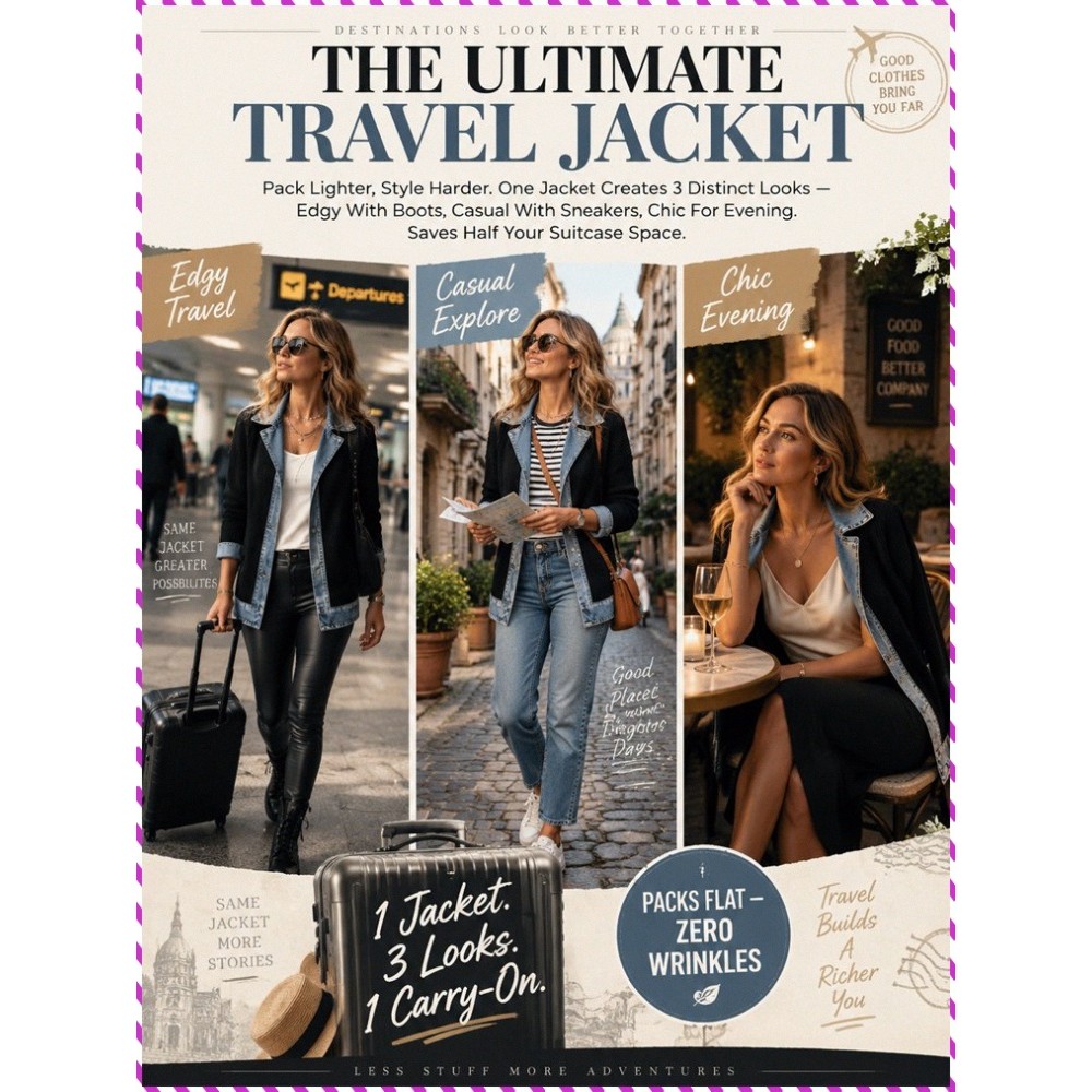 【Layered Style】SL-Women's Denim Patchwork Faux Two-Piece Knit Jacket Casual Wear/Autumn Outfit/Women's Fashion