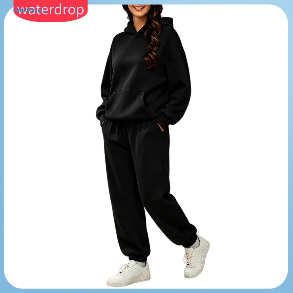 Women’s Two-piece Tracksuit Set – Long Sleeve Hoodie High Waist Joggers Sportswear Matching Outfit for Spring Autumn