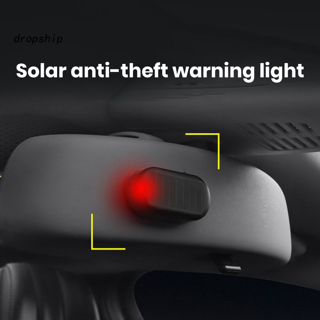 Simulated Alarm Light Fake Car Solar Anti-theft Warning Realistic Flashing Self-adhesive Auto Security Lamp for Vehicle