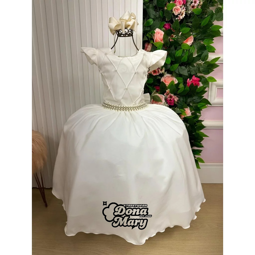 Vestido Ariane Longo na cor bege off