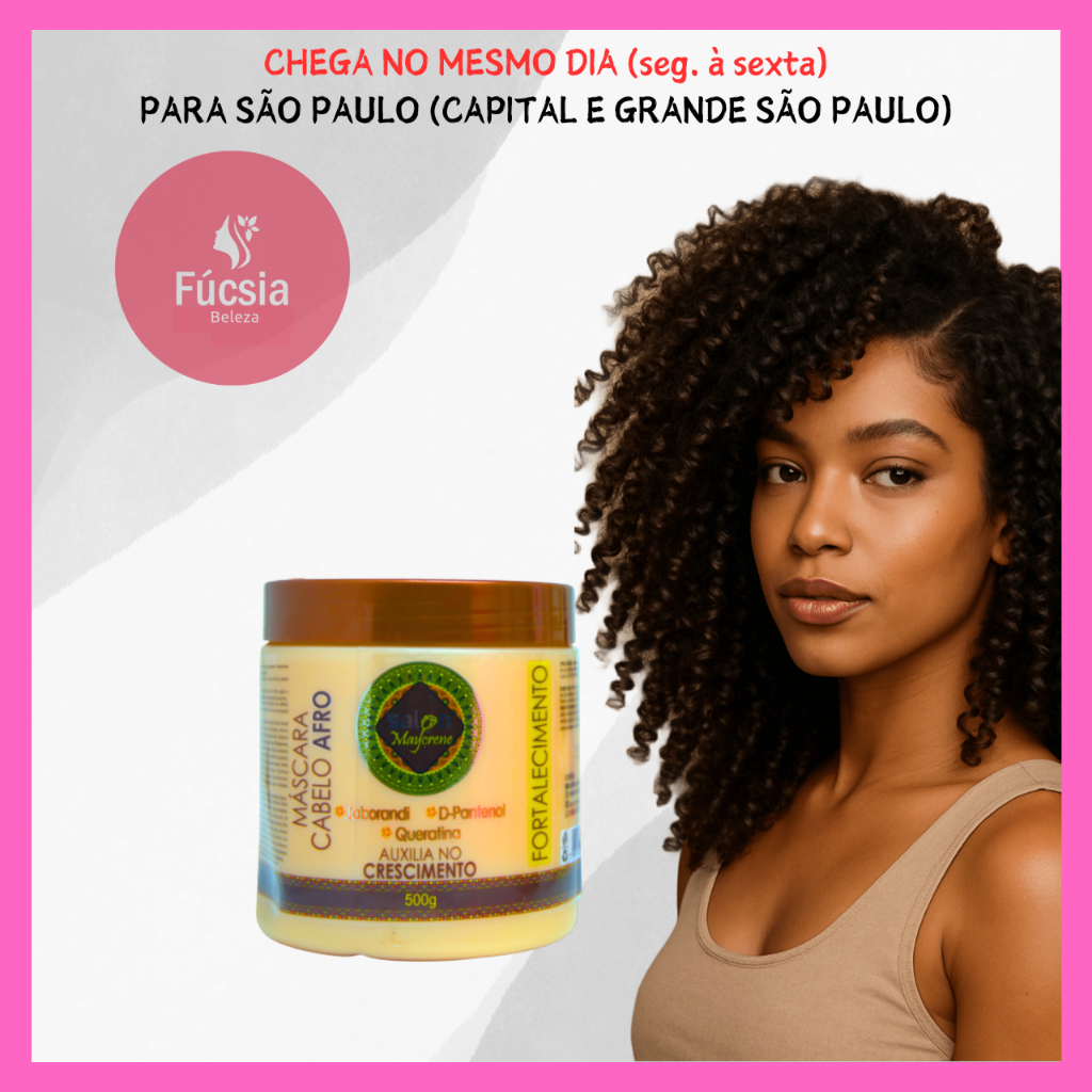 Máscara 500g Cabelo Afro Hidratação Profunda e Definição Linha Fortalecimento Maycrene
