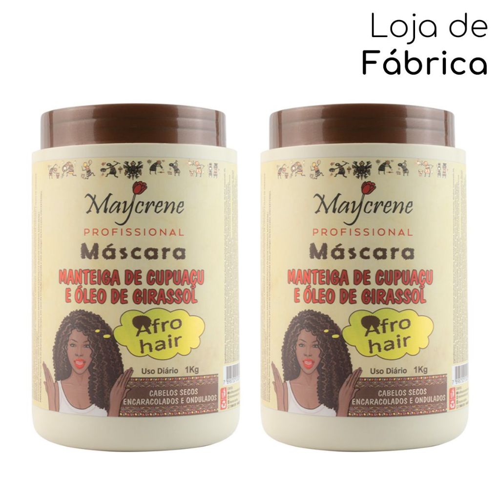 Máscara Manteiga de cupuaçu - Afro Hair Maycrene 1kg | Hidratação Profunda e Definição