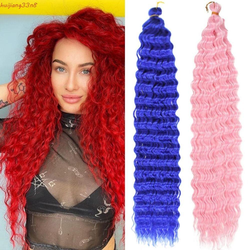 Cabelo De Crochê Sintético , Cachos Afro Onda De Água Torção Profunda , Extensões De Trança Ombre