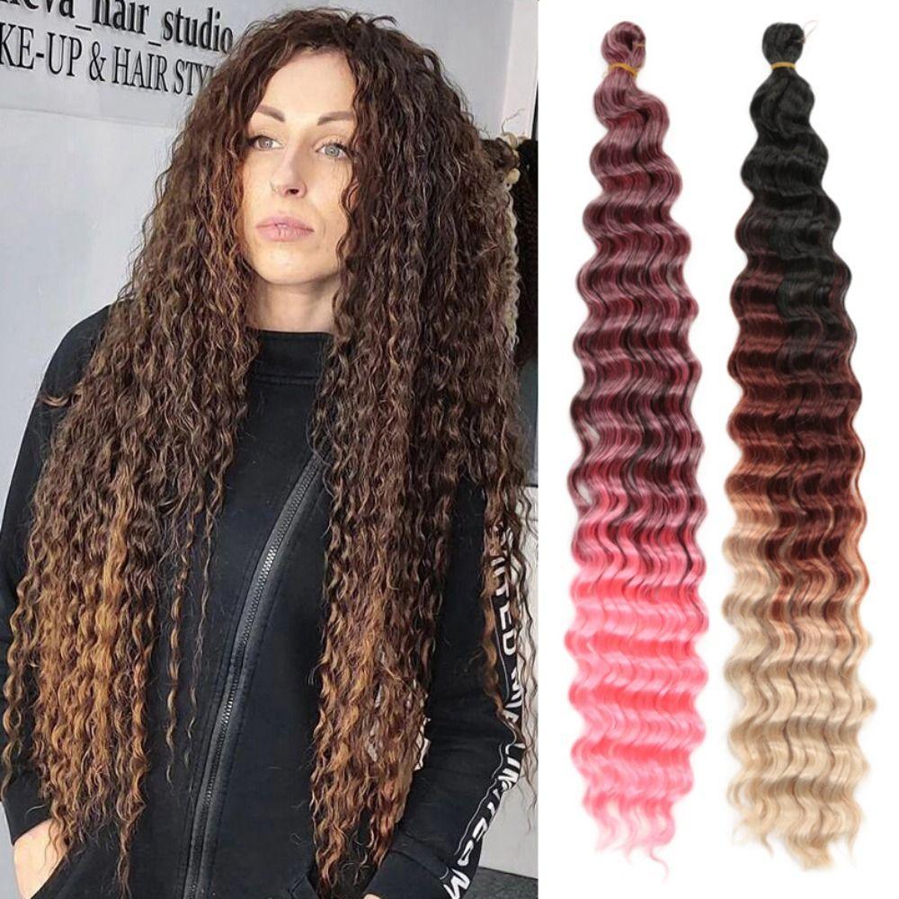 FALLFORBEAUTYEJ Trança Sintética De Cabelo , Extensão Onda De Água Torção Profunda De Crochê , Cachos Afro Fofos