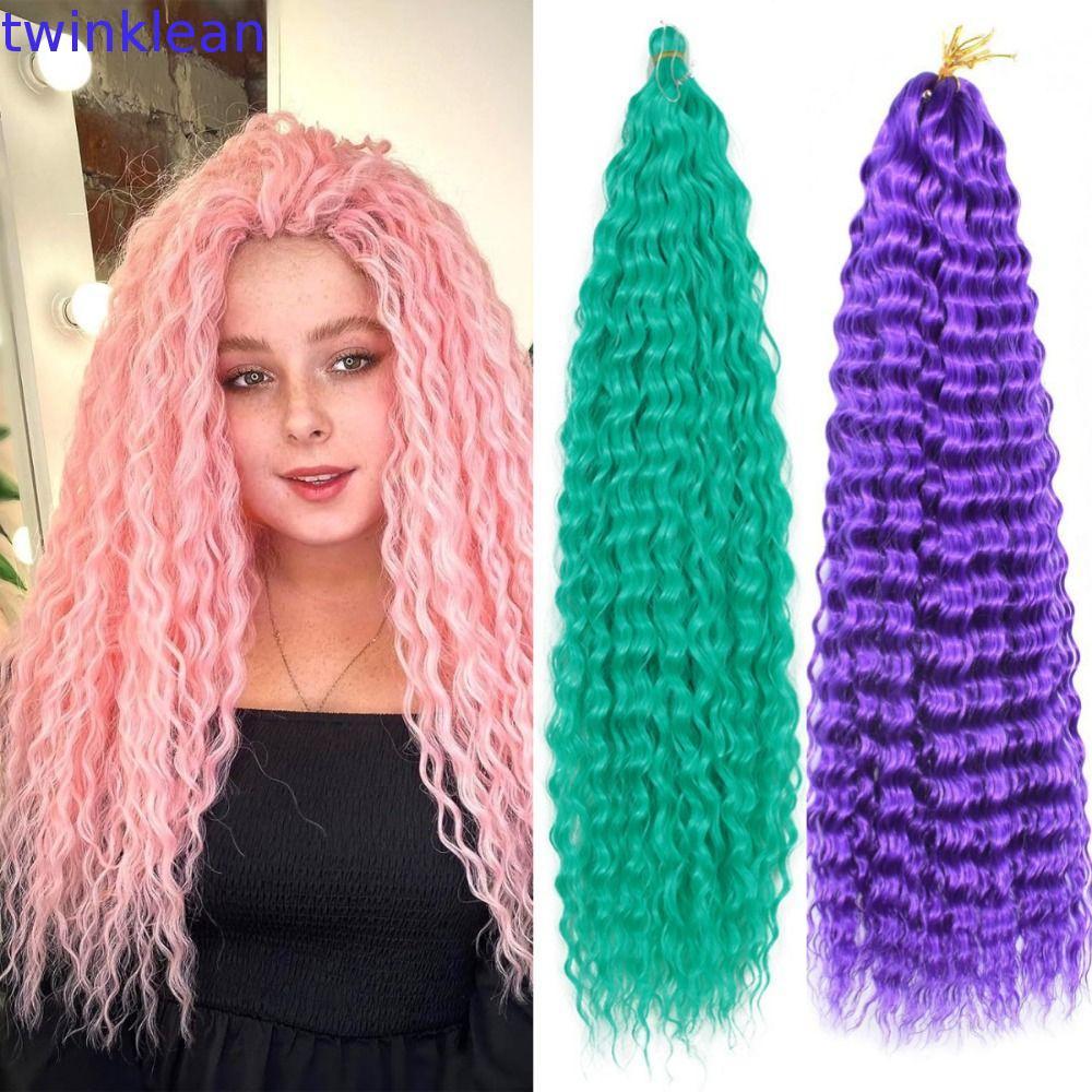 Cabelo De Crochê De Torção Profunda , Onda De Água Afro Cachos Sintético , Extensões De Trança Longo