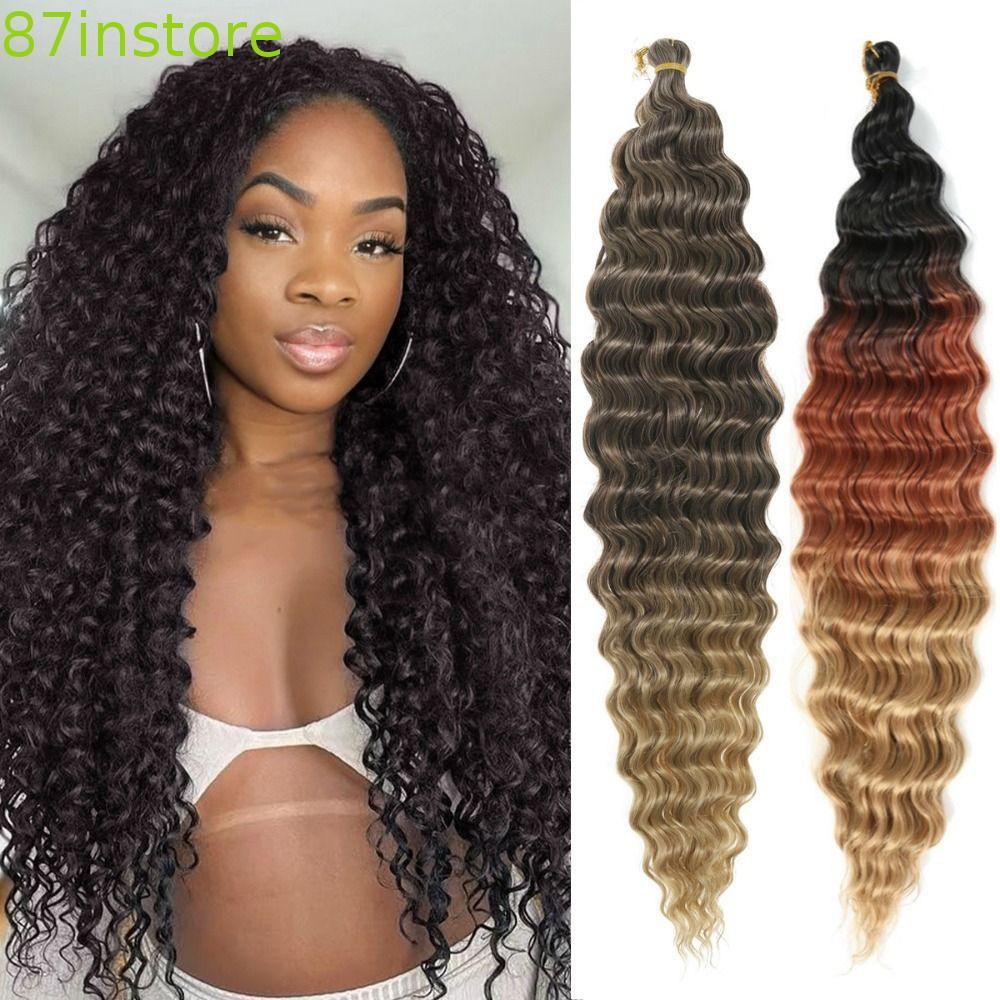 Cabelo De Crochê Torcido , Extensão De Trança De Onda Profunda Encaracolado Afro , Sintética Freetress De 22 Polegadas