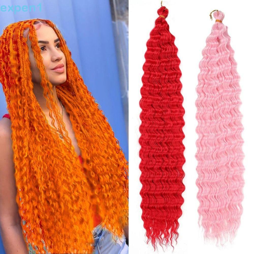 Cabelo De Crochê Sintético EXPEN , Cachos Afro Naturais , Com Torção Profunda , Longo