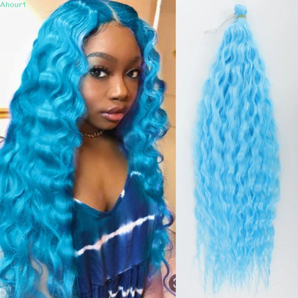 AHOUR1 Torção Cabelo De Crochê , Onda De Água Extensão De Trança De Profunda , Afro Encaracolado Sintética