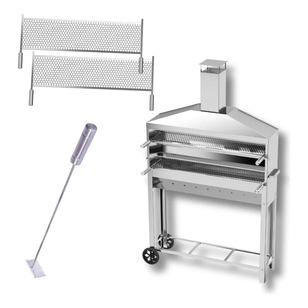 Churrasqueira Profissional Inox Para Espetinho Grande Com 1 Metro Robusta