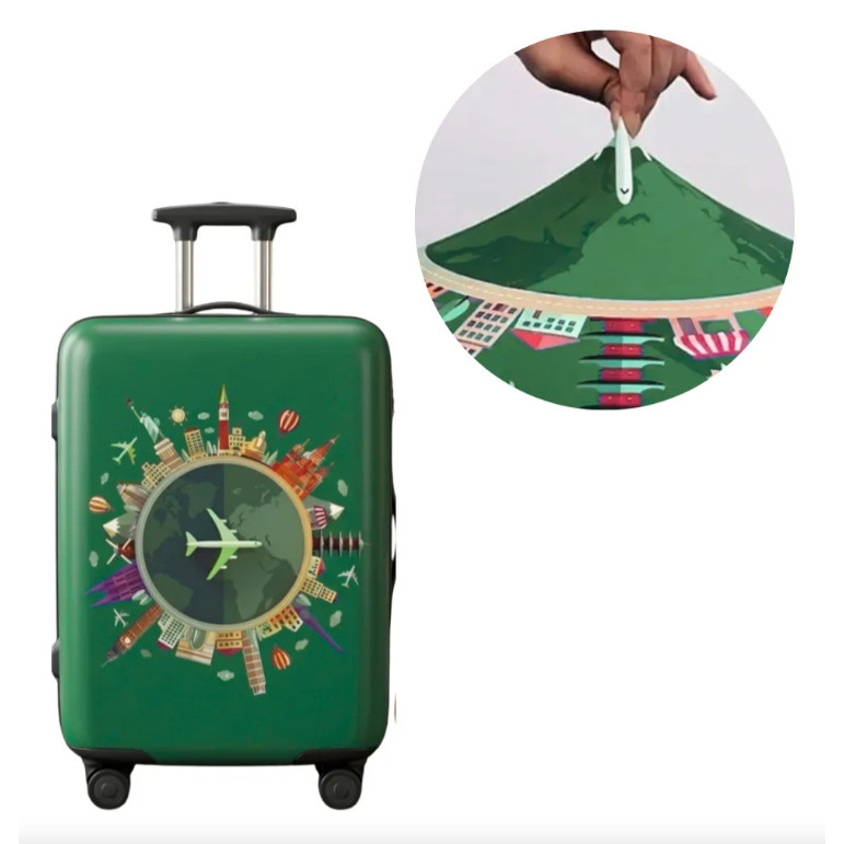 Capa Para Mala De Viagem Tecido Spandex Estampada Proteção Bagagem