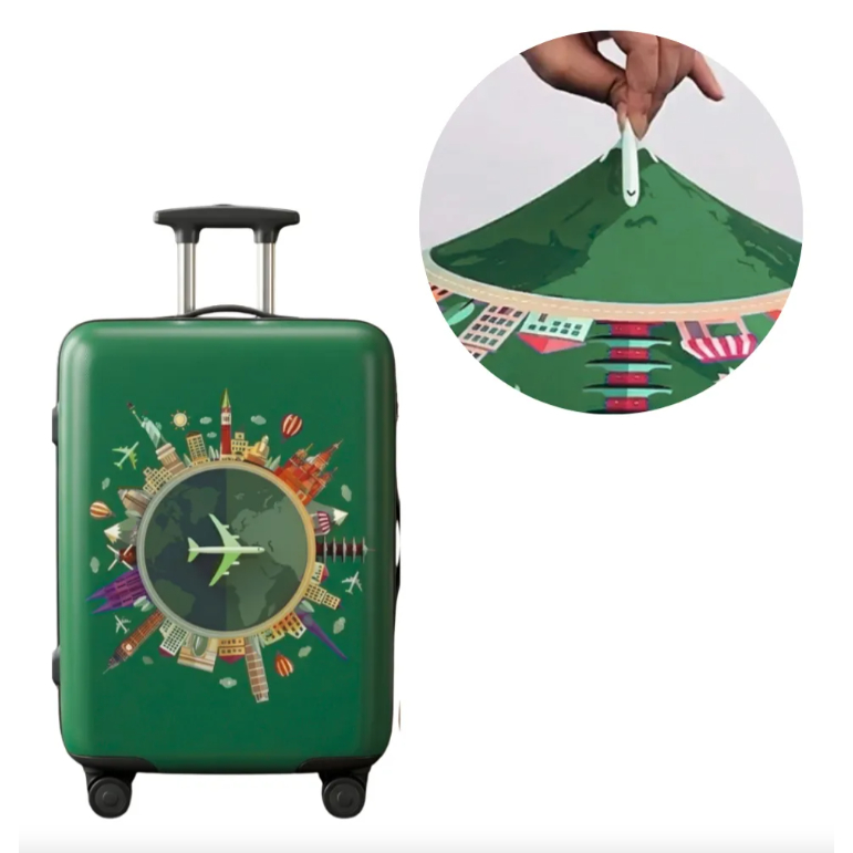 Capa Para Mala De Viagem Tecido Spandex Estampada Proteção Bagagem