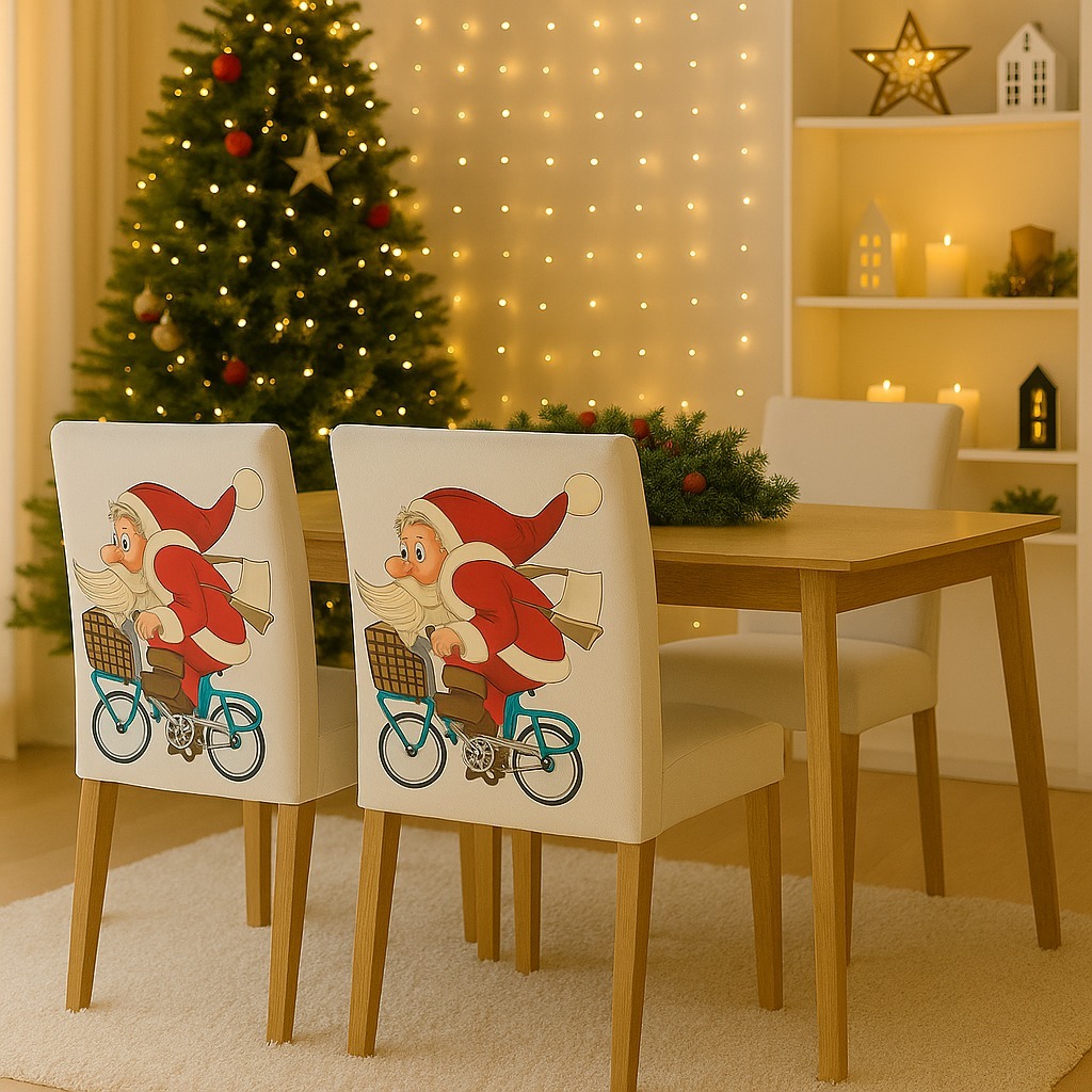 KIT 6 CAPAS DE CADEIRAS PARA NATAL E ANO NOVO LANÇAMENTO !! CAPAS SPANDEX