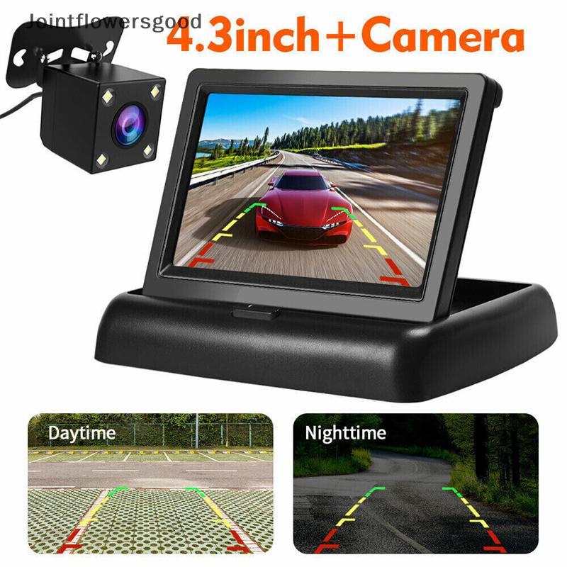 JTFG Carro 4.3 Polegadas Desmontagem E Display Staing Car Van HD Câmera De 4 Luzes Sistema Visual De Imagem Reversa GD