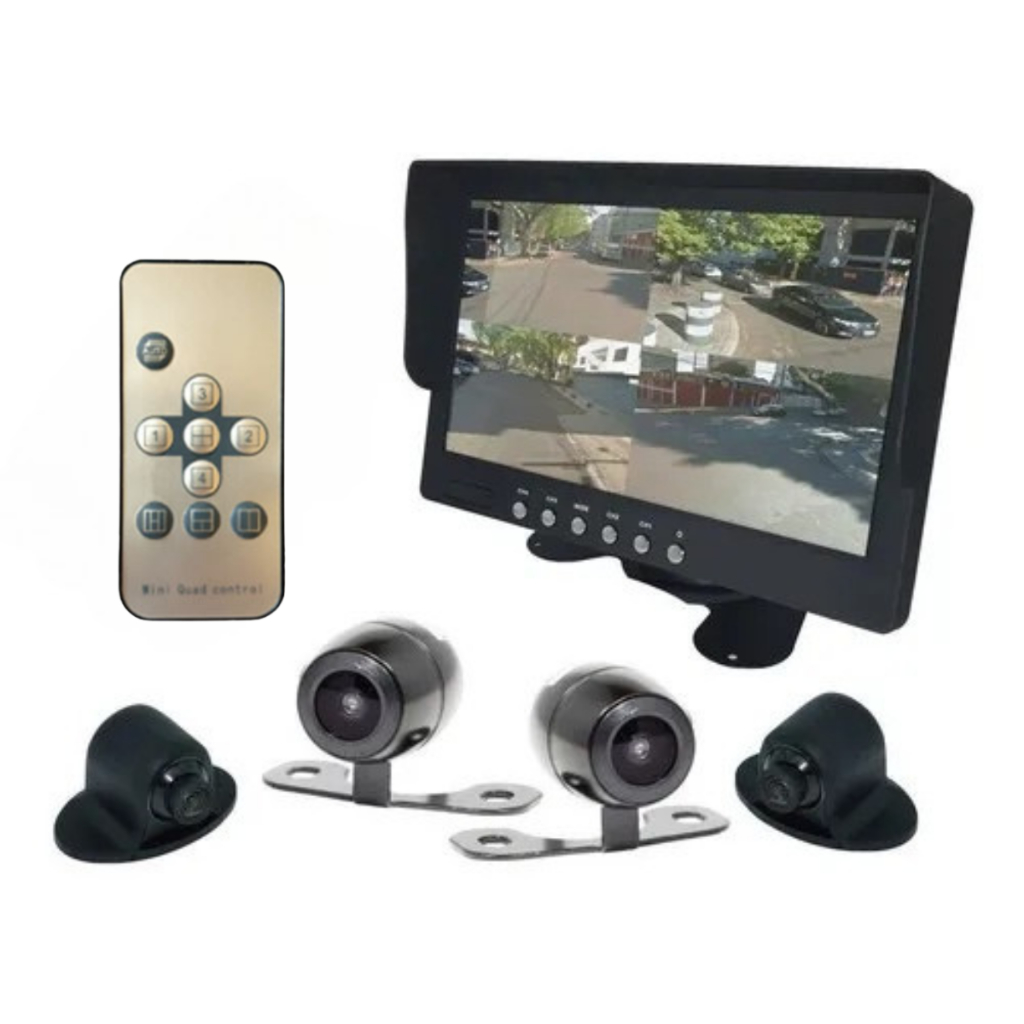 Kit Completo Câmeras de Ré e Monitor 7 Pol RS816BR para Caminhão, Van e Ônibus