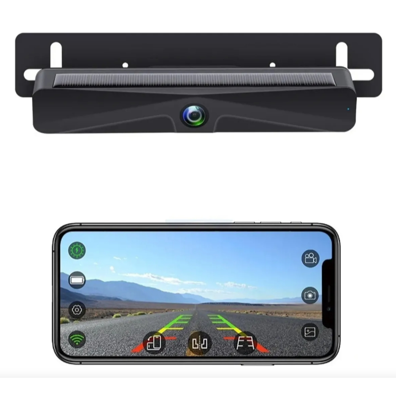 Câmera de Ré Solar WiFi Sem Fio para Carro e Van