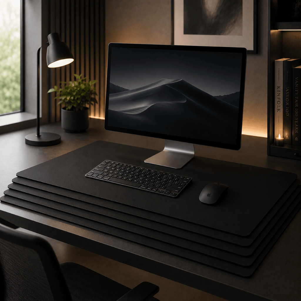 Kit Desk Pad Escritório Mouse Pad XXL Base para Mesa Apoio Confortável Organizador para Escritório