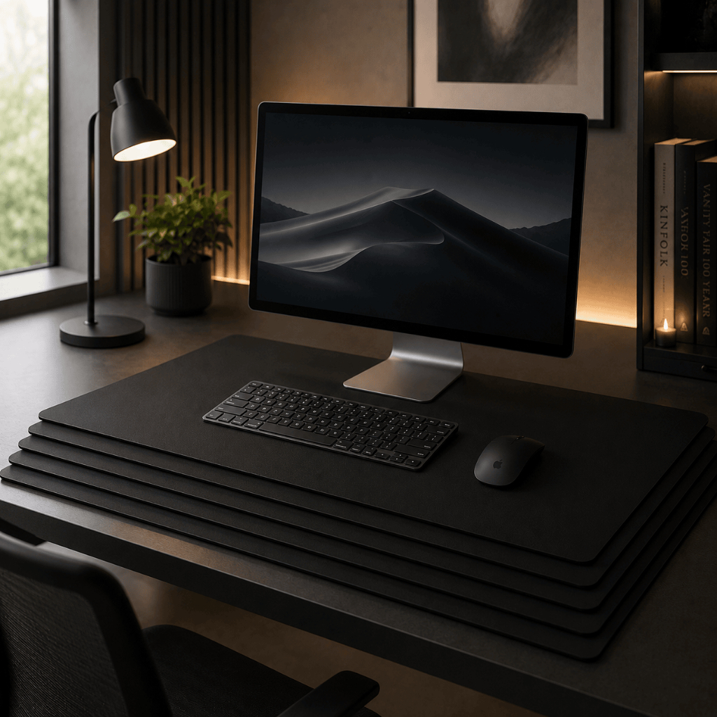 Kit Desk Pad Escritório Mouse Pad XXL Base para Mesa Apoio Confortável Organizador para Escritório