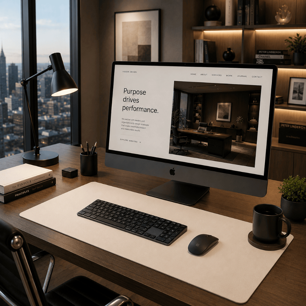 Desk Pad Couro Sintético Premium Base Para Teclado Mouse Escritório Home Office Minimalista Sofistic