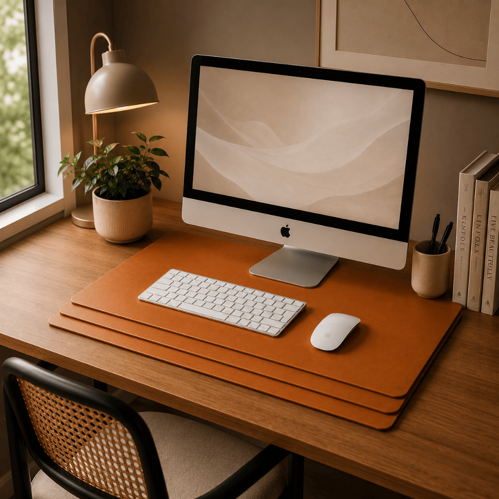 Kit Desk Pad Executivo Base para Mesa com Mouse Pad Grande Premium Protetor de Mesa Base Gamer